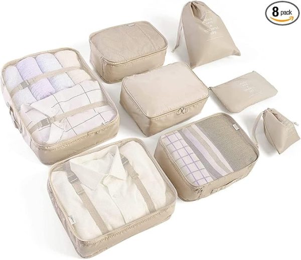 1 8 Set Packing Cubes for Suitcases Travel Luggage