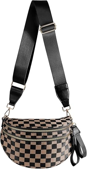 18 Black and White Checkered Crossbody Bag